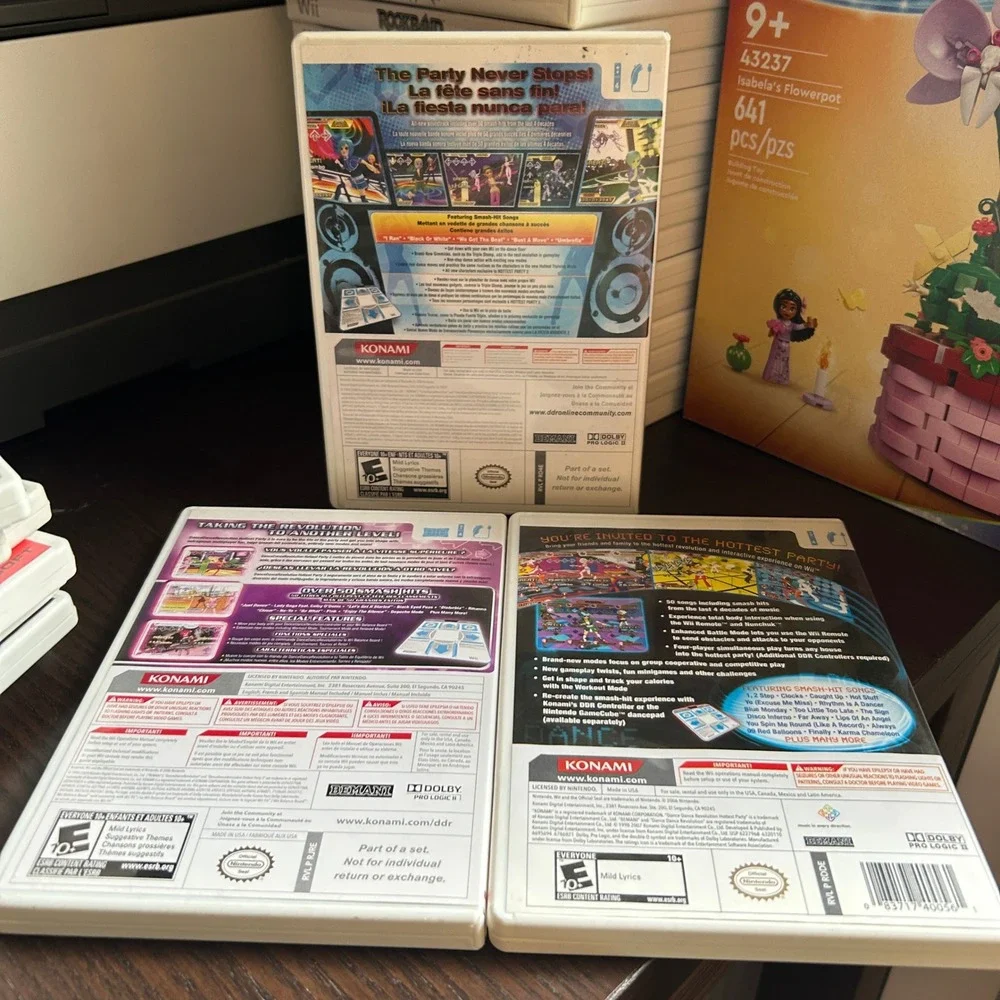 Nintendo Wii Dance Dance Revolution Hottest Party 1 2 3 Bundle Konami Games Lot